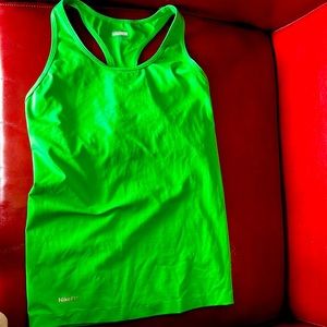 Bright green Nike workout top, built in bra!